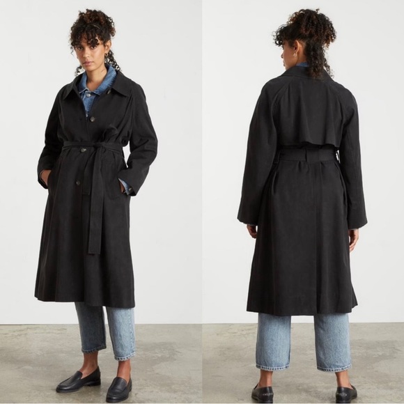 Everlane Jackets & Blazers - Everlane The Gathered Drape Trench Coat In Black Size Small